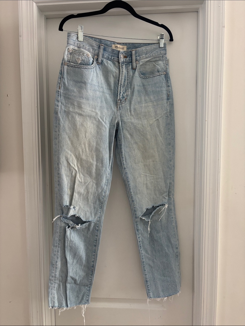 Madewell Light Blue Distressed Boyfriend Jeans
